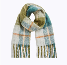 Soft Boucle Woven Check Scarf - LM405